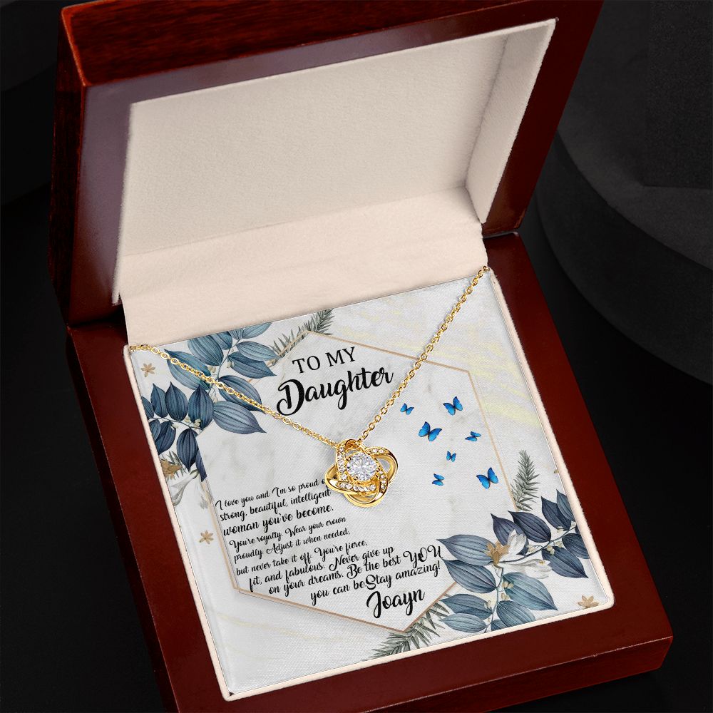 To My Daughter - Stay Amazing - Love Knot Necklace - Precious Engraved