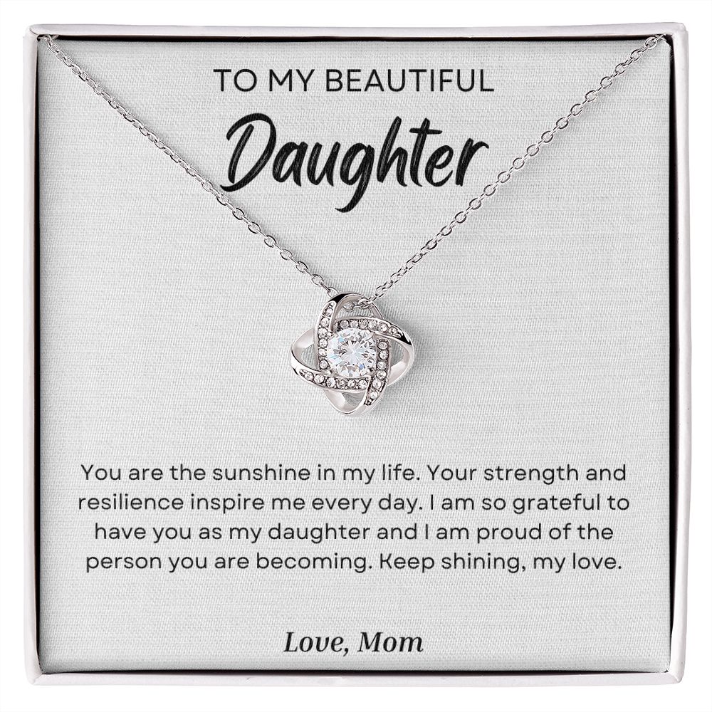 To My Daughter - Your Strength And Resilience - Love Knot Necklace - Precious Engraved