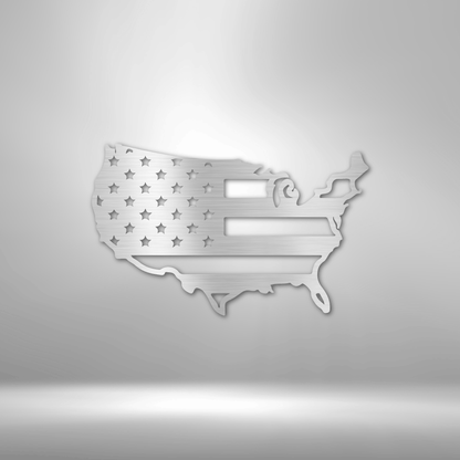 Metal Wall Art - Patriotic USA Flag Sign