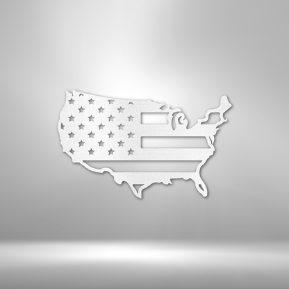 Metal Wall Art - Patriotic USA Flag Sign