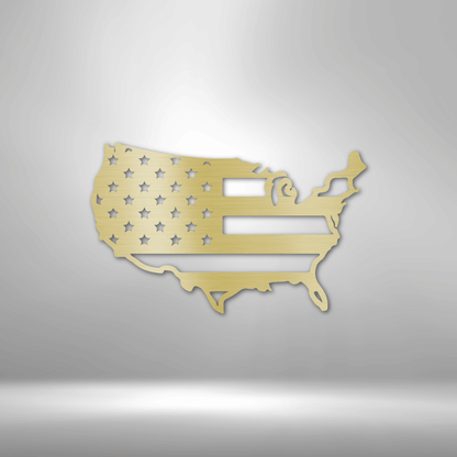 Metal Wall Art - Patriotic USA Flag Sign
