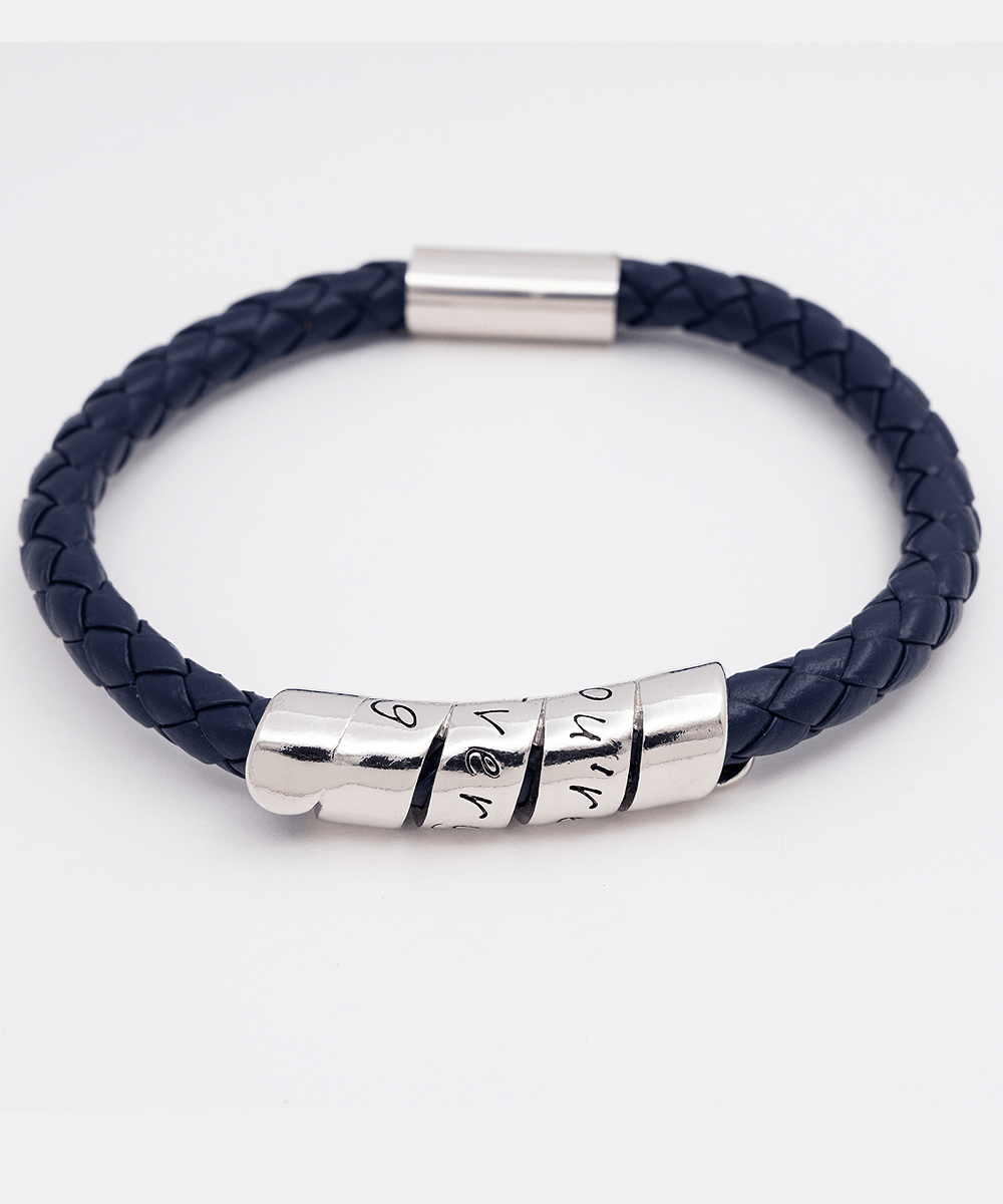 Whenever You Feel Overwhelmed Gift For Son Leather Bracelet - Precious Engraved