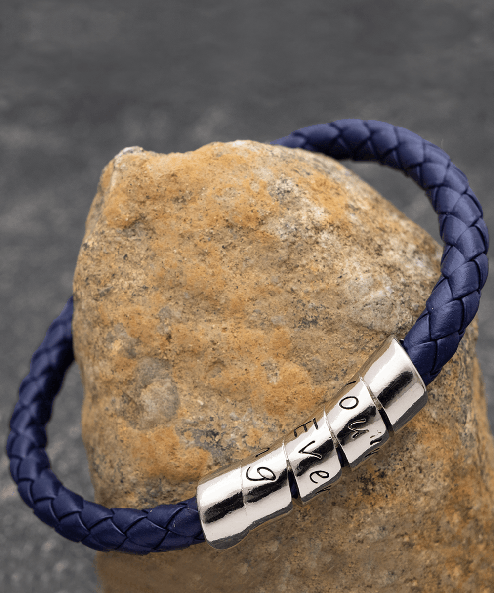 Whenever You Feel Overwhelmed Gift For Son Leather Bracelet - Precious Engraved