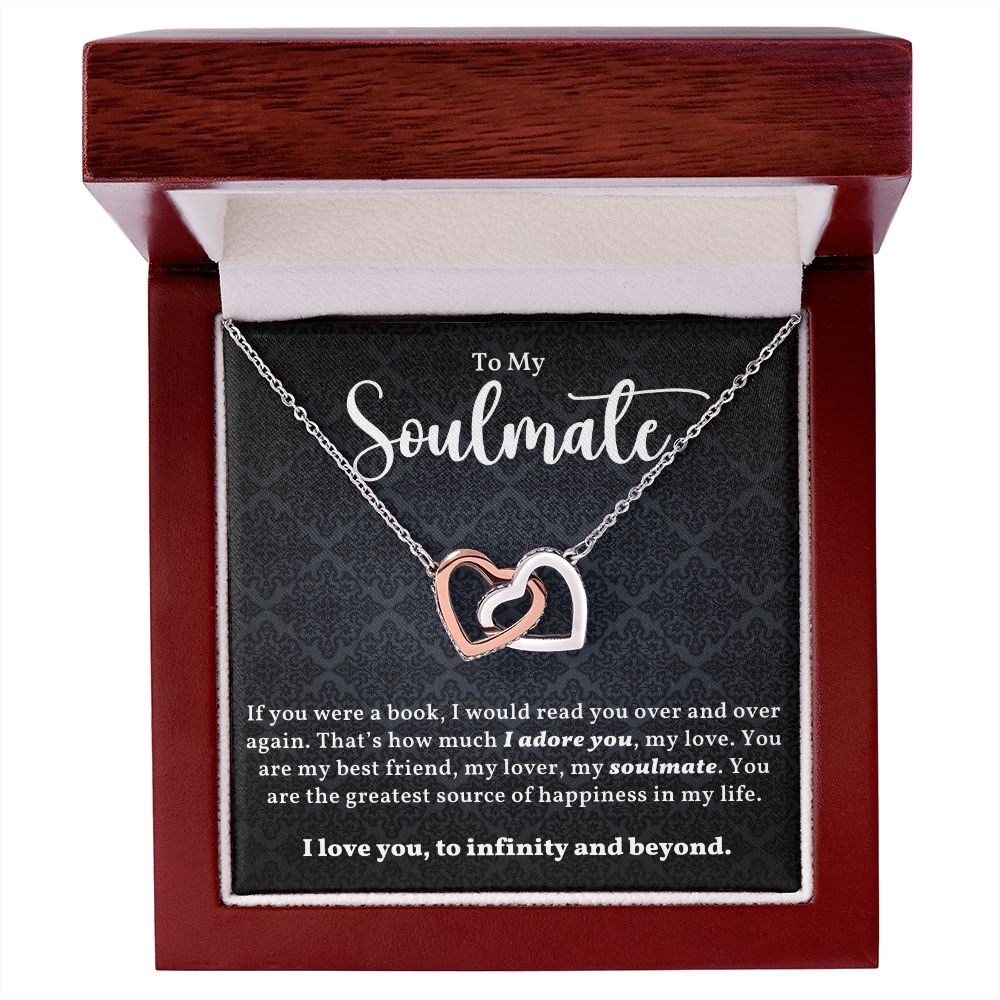 You Are My Best Friend Gift For Soulmate Interlocking Hearts Necklace - Precious Engraved