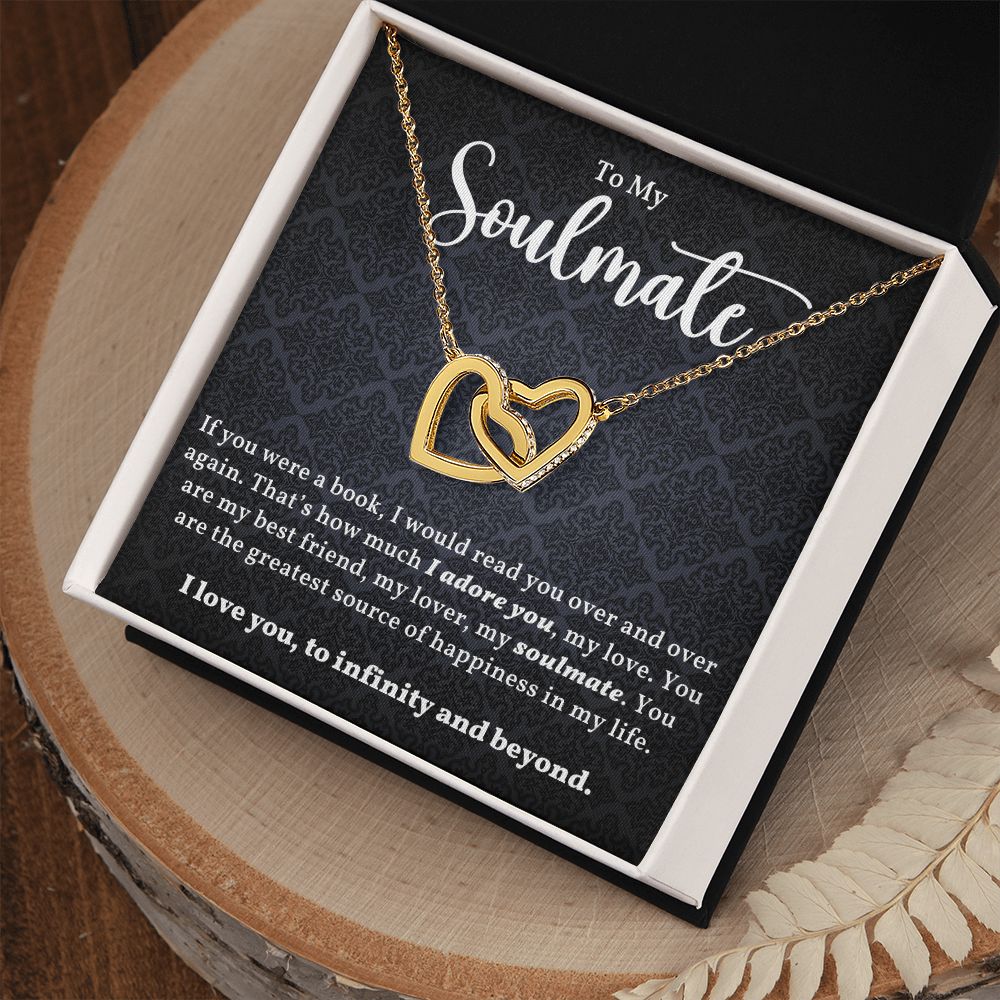 You Are My Best Friend Gift For Soulmate Interlocking Hearts Necklace - Precious Engraved