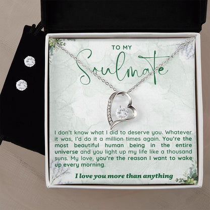 You Are The Most Beautiful Human Gift For Soulmate Forever Love Necklace 14k White Gold Finish Standard Box