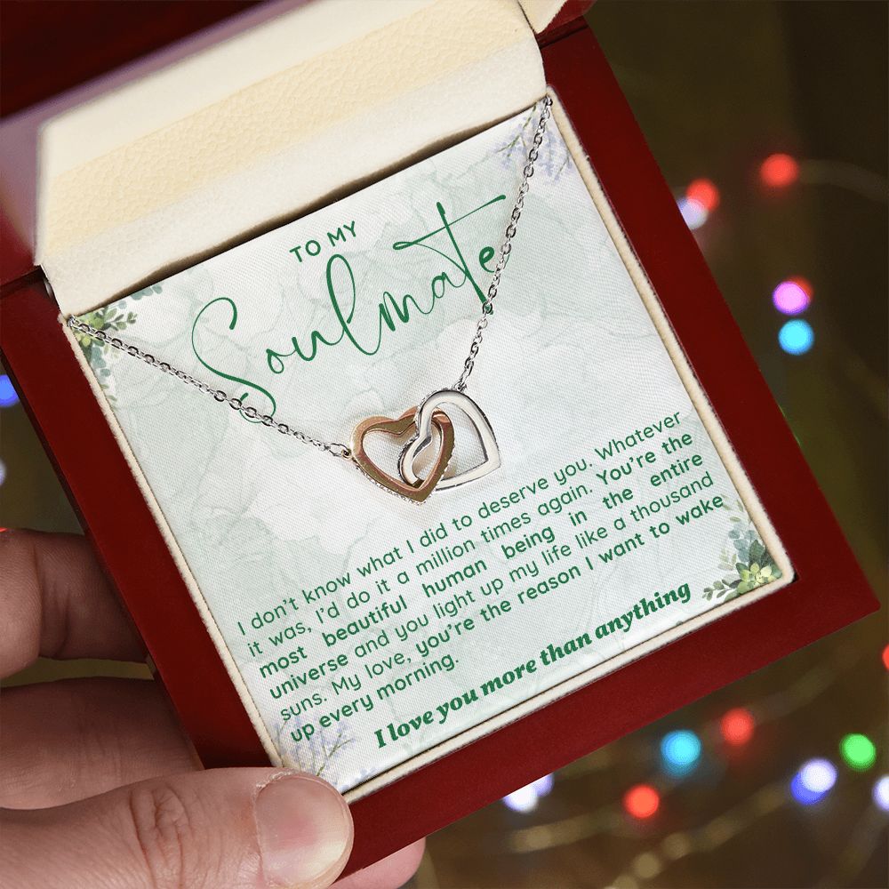 You Are The Most Beautiful Human Gift For Soulmate Interlocking Hearts Necklace