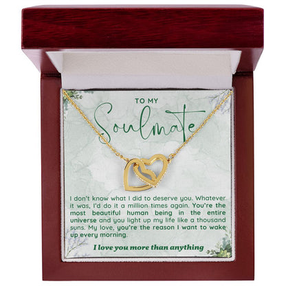 You Are The Most Beautiful Human Gift For Soulmate Interlocking Hearts Necklace - Precious Engraved