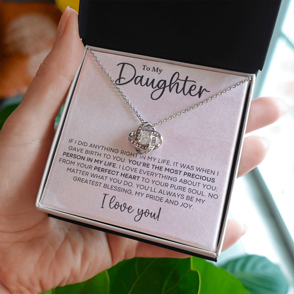 You Are The Most Precious Person In My Life Gift For Daughter Love Knot Necklace - Precious Engraved