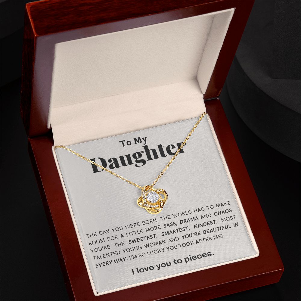 You're Beautiful In Every Way Gift For Daughter Love Knot Necklace - Precious Engraved