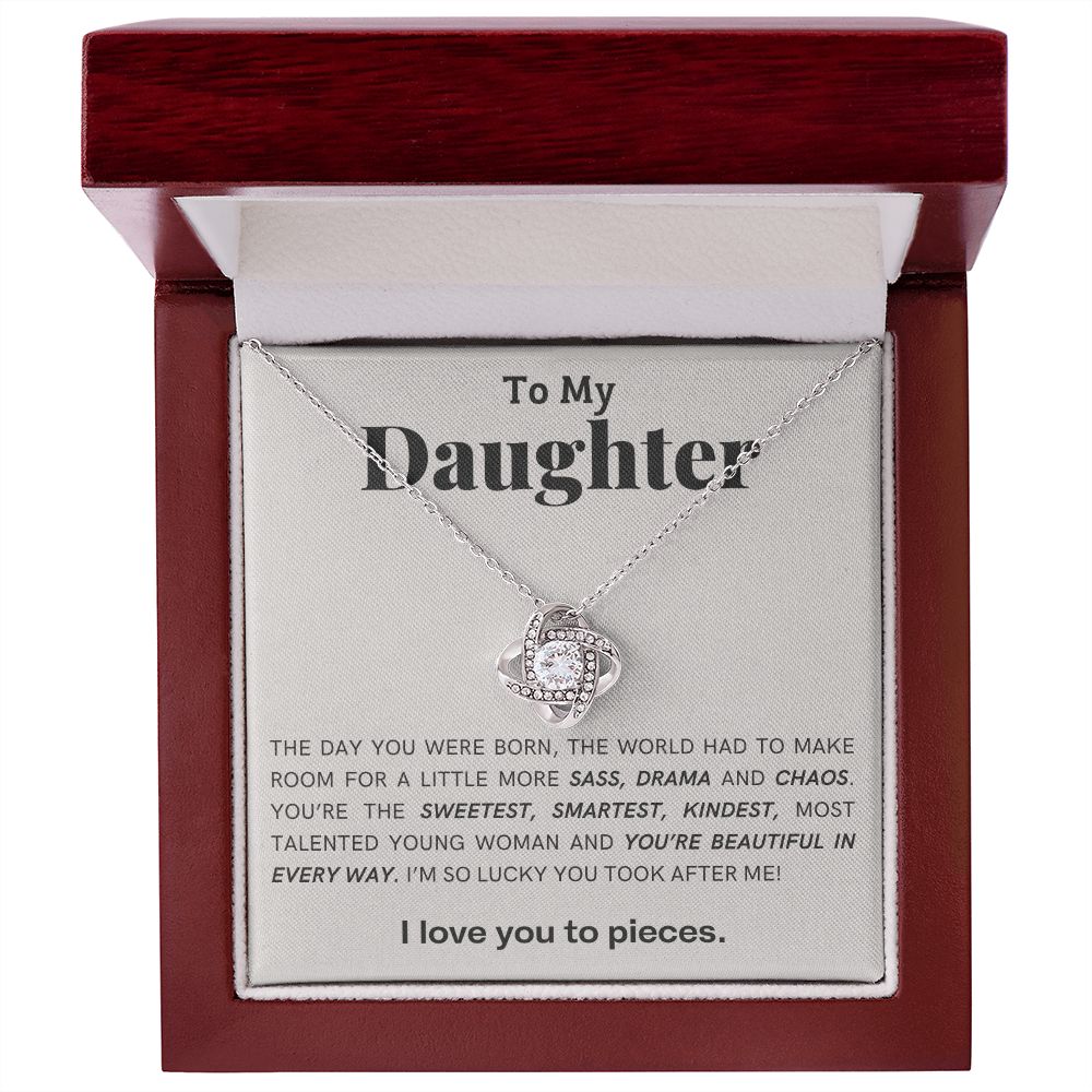 You're Beautiful In Every Way Gift For Daughter Love Knot Necklace - Precious Engraved