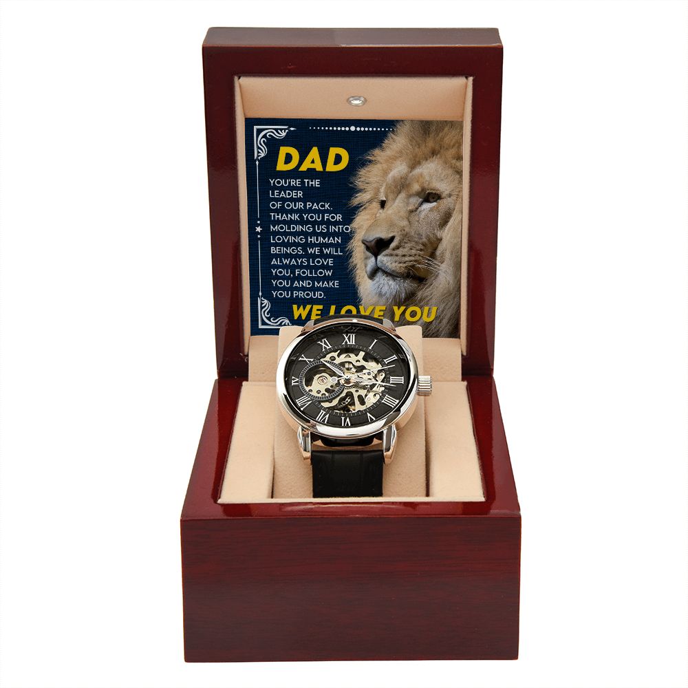 You're The Leader Of Our Pack Gift For Dad Men's Openwork Watch - Precious Engraved